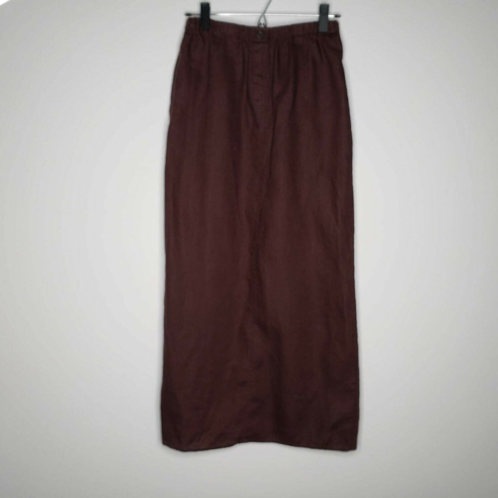 New York & Company Long Maxi Skirt in Warm Brown